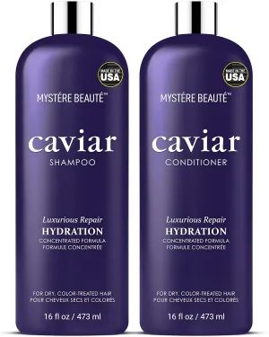 Caviar Shampoo and Conditioner | Luxury Caviar Hair Products for Hydration Moisturizing Caviar Hair Care Set Caviar Shampoo for Nourishment & Caviar Conditioner for Smooth Hair - 16 fl oz each