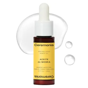 Ceremonia Aceite de Moska Hair Oil Heritage Scalp Remedy Serum Nourishing and Balancing Pre-Shampoo Treatment, 0.7 Fl. Oz. | 20 Ml.