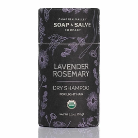 Chagrin Valley Soap & Salve Organic Natural Dry Shampoo Powder - for Light Hair, Lavender Rosemary, Absorbs Oil Between Washes, Refreshes Hair, Non-GMO, Vegan, No Talc, 2.2 oz Travel Size Dry Shampoo