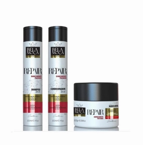 Chemically Treated Hair Maintenance Repair Treatment Kit 3x300 - Bela Moça