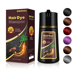 Cherry Brown Hair Dye Shampoo 3 in 1 for Gray Hair, Long-lasting & Natural Brown Hair Shampoo, Hair Color Shampoo for Men Women, 16.9 Fl Oz (Cherry Brown)