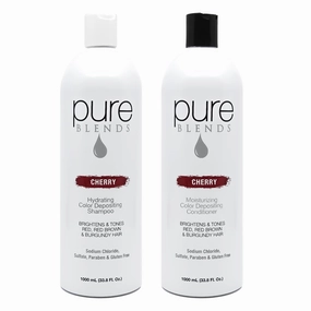 Cherry Color Depositing Shampoo & Conditioner 33.8 Oz. Brightens and Tones Color Faded Hair Prevent Color Fade & Extend Color Service on Color Treated Hair Semi Permanent Hair Dye