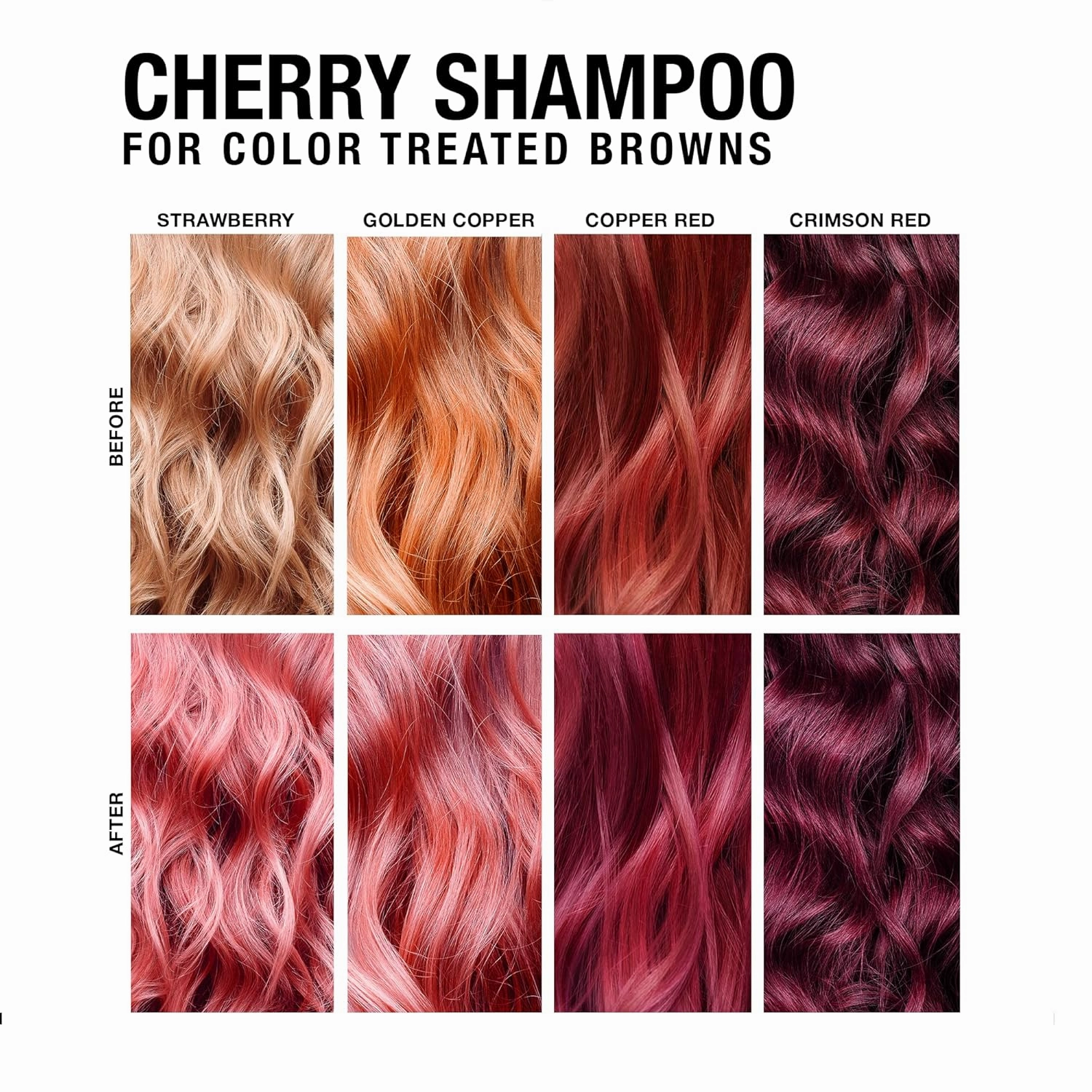 Cherry Hydrating Color Depositing Shampoo - Brighten & Tone Faded Hair, Semi-Permanent Tint, Prevents Fade for Color-Treated Hair, 8.5 Oz.