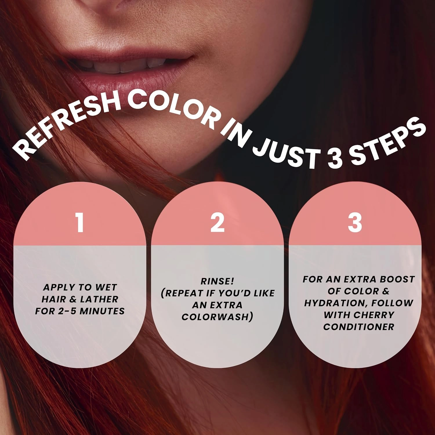 Cherry Hydrating Color Depositing Shampoo - Brighten & Tone Faded Hair, Semi-Permanent Tint, Prevents Fade for Color-Treated Hair, 8.5 Oz.