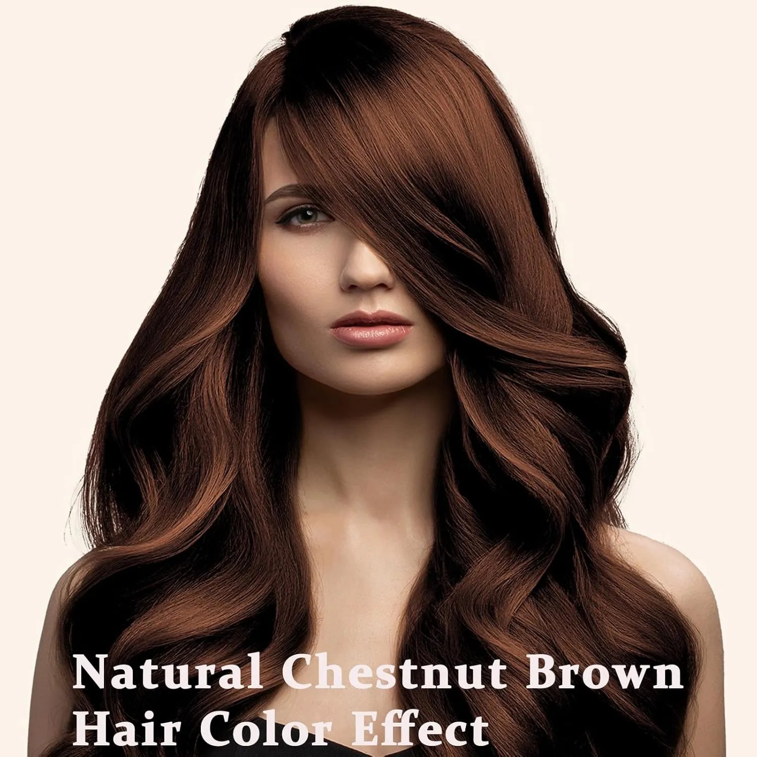 Chestnut Brown Hair Dye Shampoo 3 in 1, Instant Hair Color Shampoo for Men & Women, Herbal Brown Hair Shampoo Colors Hair in Minutes 17.6 FL OZ