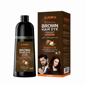 Chestnut Brown Hair Dye Shampoo with Argan Oil – Natural Hair Color & Shine, 500ml, Gentle Formula for Vibrant, Long-Lasting Color