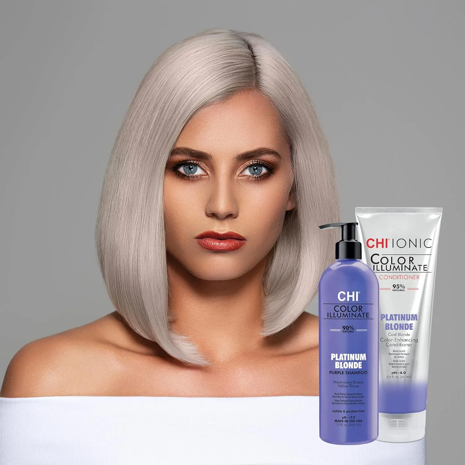 CHI Color Illuminate Conditioner, Helps Maintain Fresh Color In Natural & Color-Treated Hair, Sulfate, Paraben, & Cruelty-Free, Platinum Blonde, 8.5 Oz