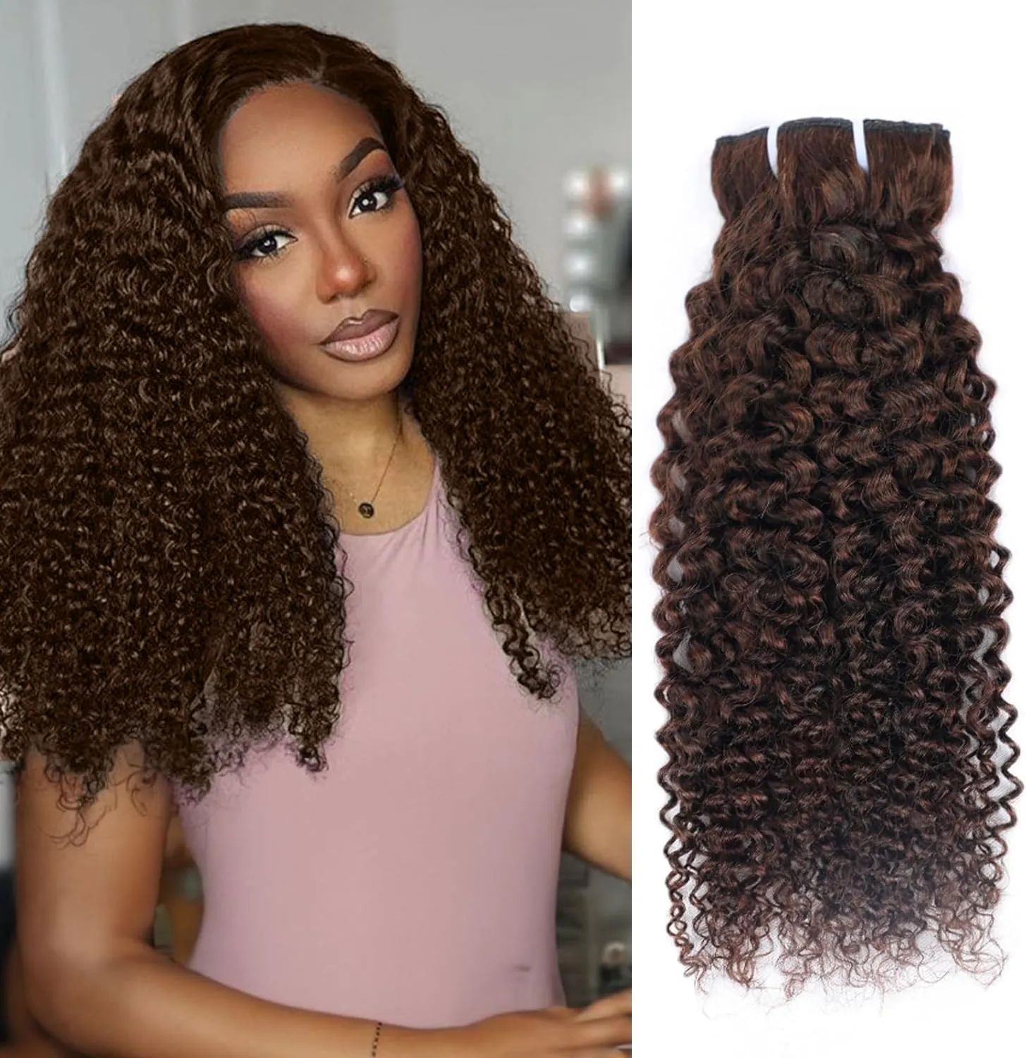 Chocolate Brown Kinky Curly Clip Ins 12 Inch 110g 8pcs 3C 4A Curly Clip In Hair Extensions Real Human Hair Full Head for Women 100% Brazilian Remy Human Hair Extensions Natural Color with 20 Clips #4