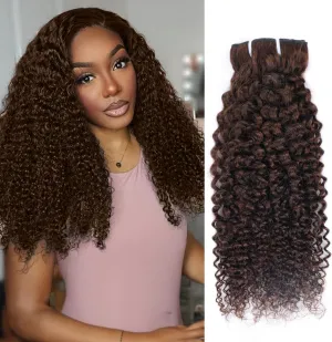 Chocolate Brown Kinky Curly Clip Ins 12 Inch 110g 8pcs 3C 4A Curly Clip In Hair Extensions Real Human Hair Full Head for Women 100% Brazilian Remy Human Hair Extensions Natural Color with 20 Clips #4