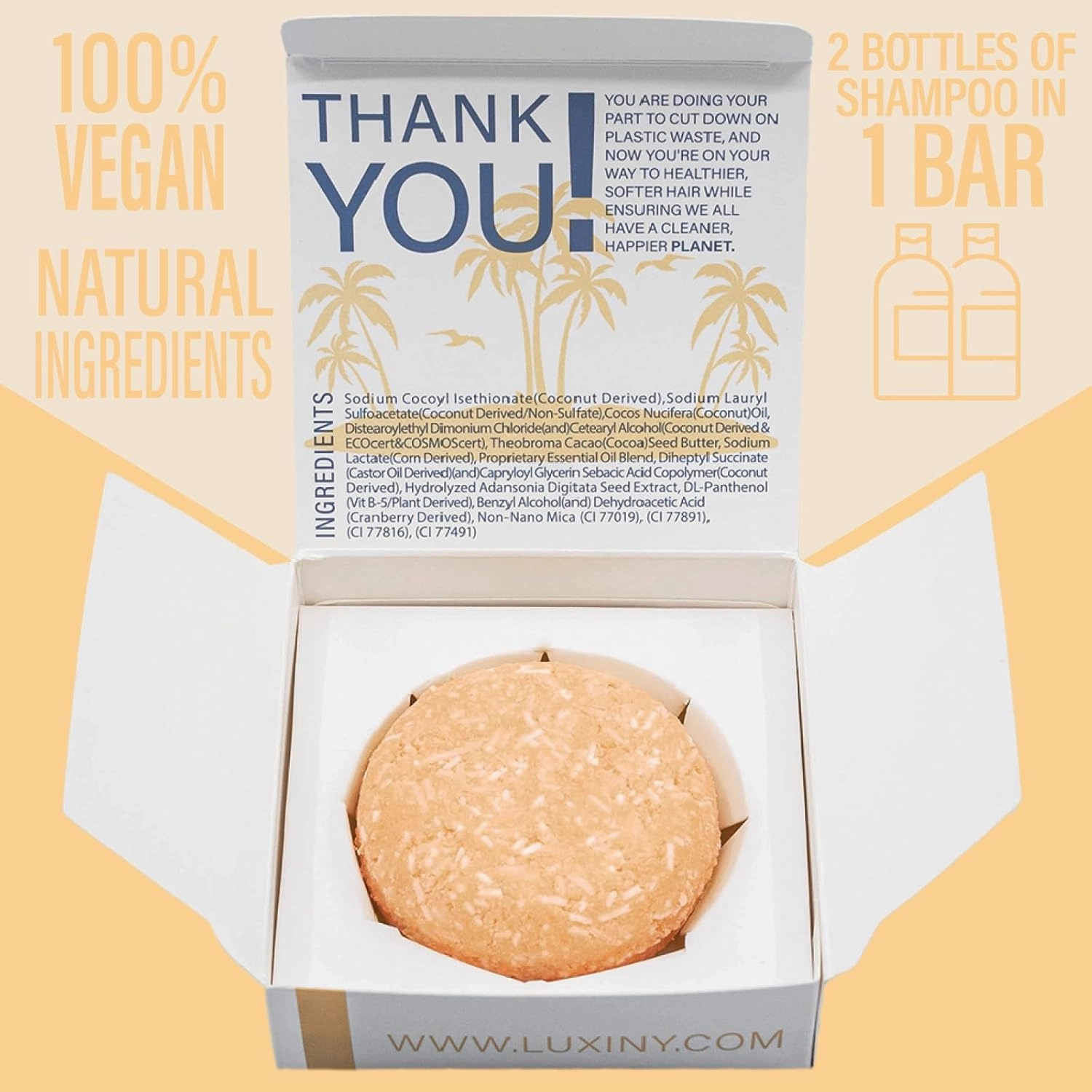 Citrus Splash Shampoo Bars for all Hair Types is Vegan, Sulfate Free and Made in the USA. This beach shampoo bar has a swim detangler and is great as a travel shampoo. Get up to 60 washes.