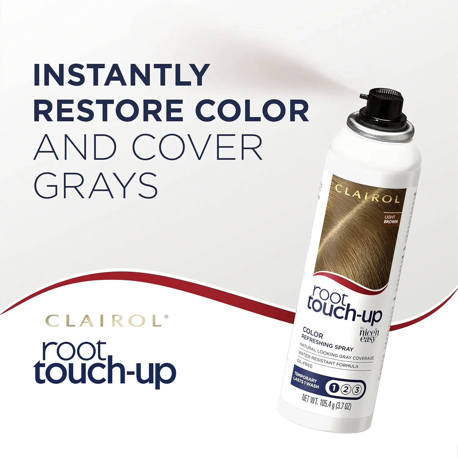 Clairol Root Touch-Up Temporary Spray, Light Brown Hair Color, 1.85 Ounce (Pack of 2)