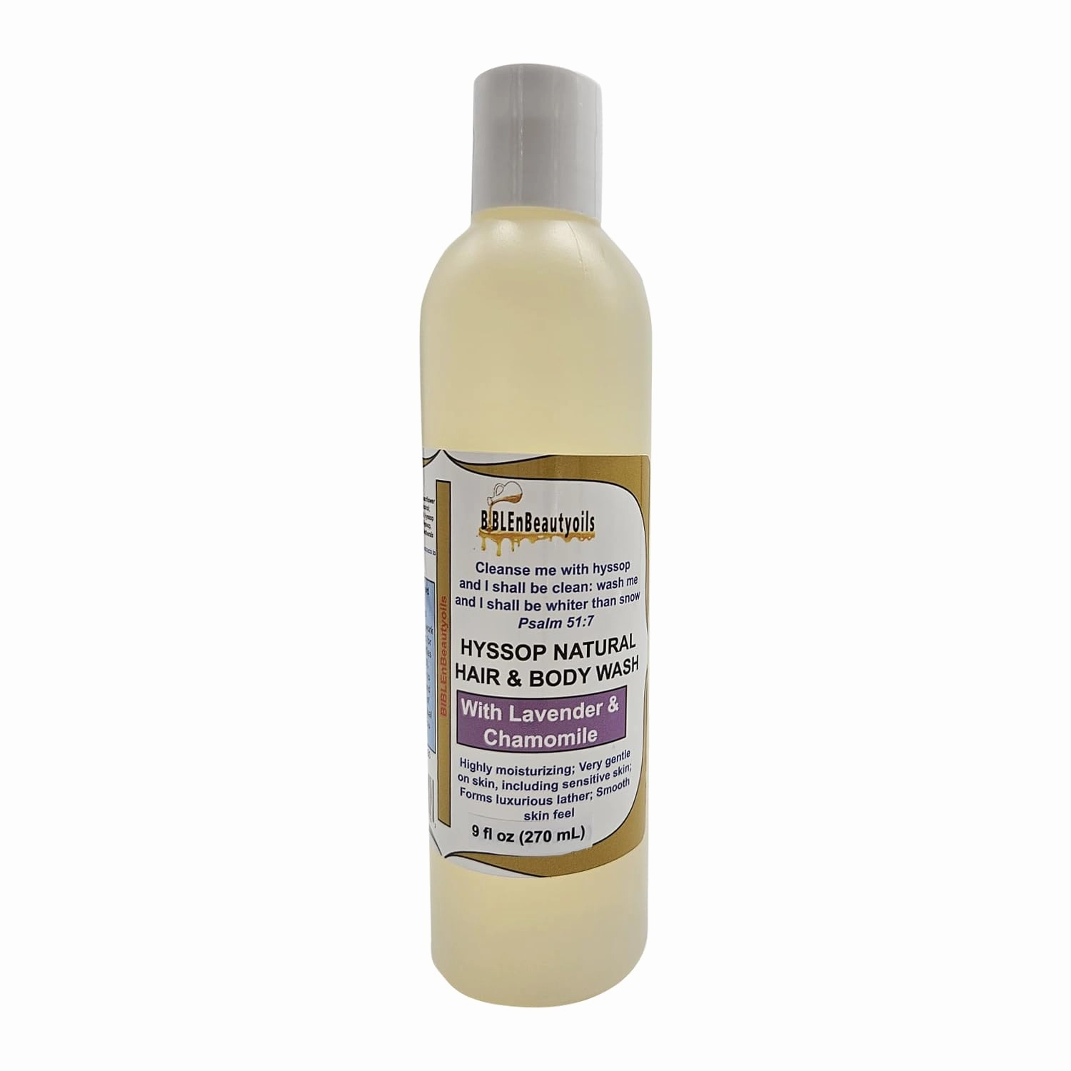Cleanse Me With Hyssop Natural Hair and Body Wash, Organic Hyssop Infused Shampoo and Body Wash for Nourishing and Refreshing Hair and Body Cleansing (Lavender and Chamomile)
