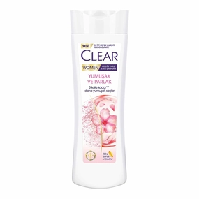 Clear Women Anti-Dandruff Shampoo – Cherry Blossom & Keratin, Nourishing & Softening Formula for Flake-Free Hair, 350ml / 11.8 fl oz