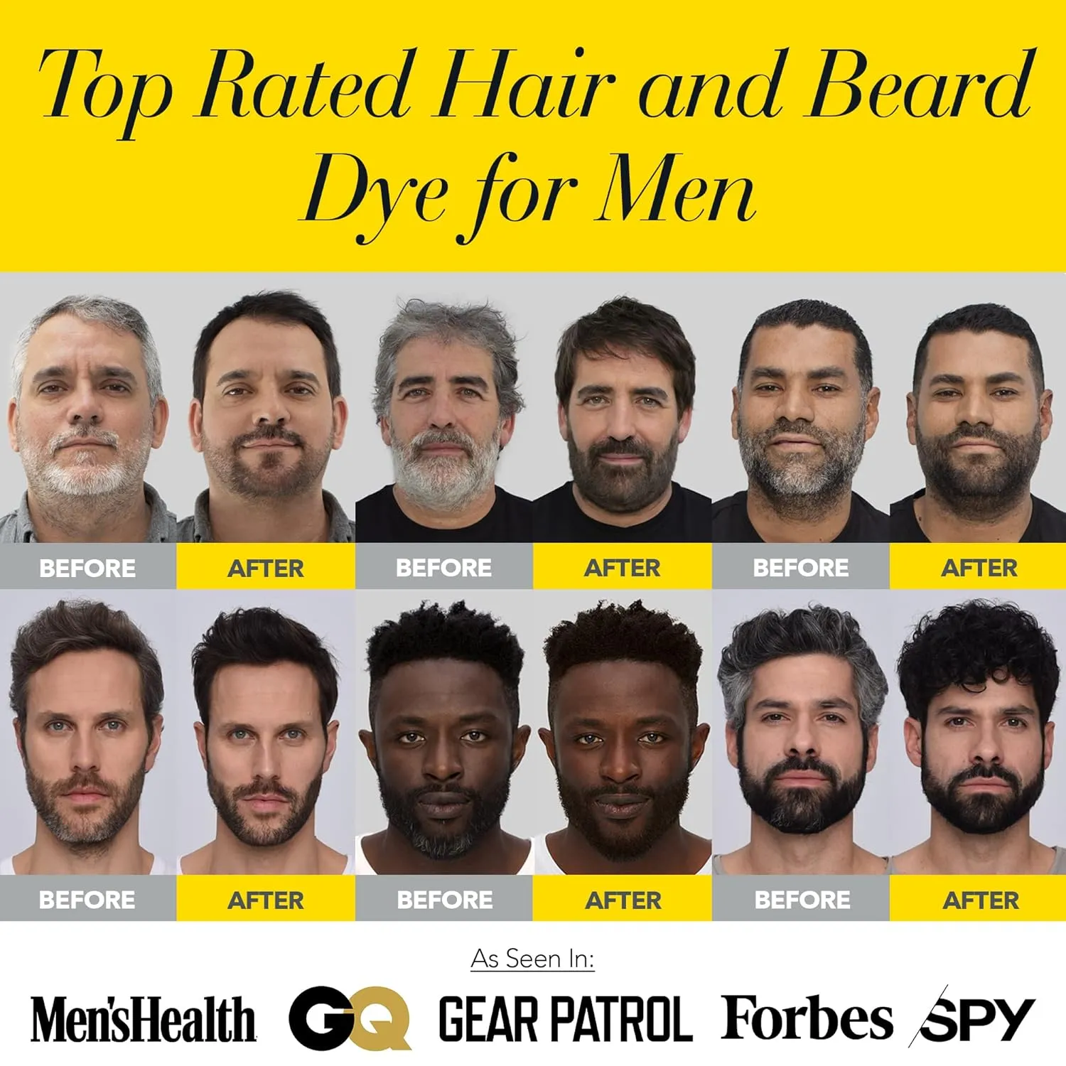 CLEVERMAN Black Hair & Beard Dye for Men, All-in-One Reusable Kit - Natural-Looking Gray Coverage, Professional-Quality, Ammonia-Free, 3.38 Fl Oz (1 Pack), Black, Suitable for Black Hair