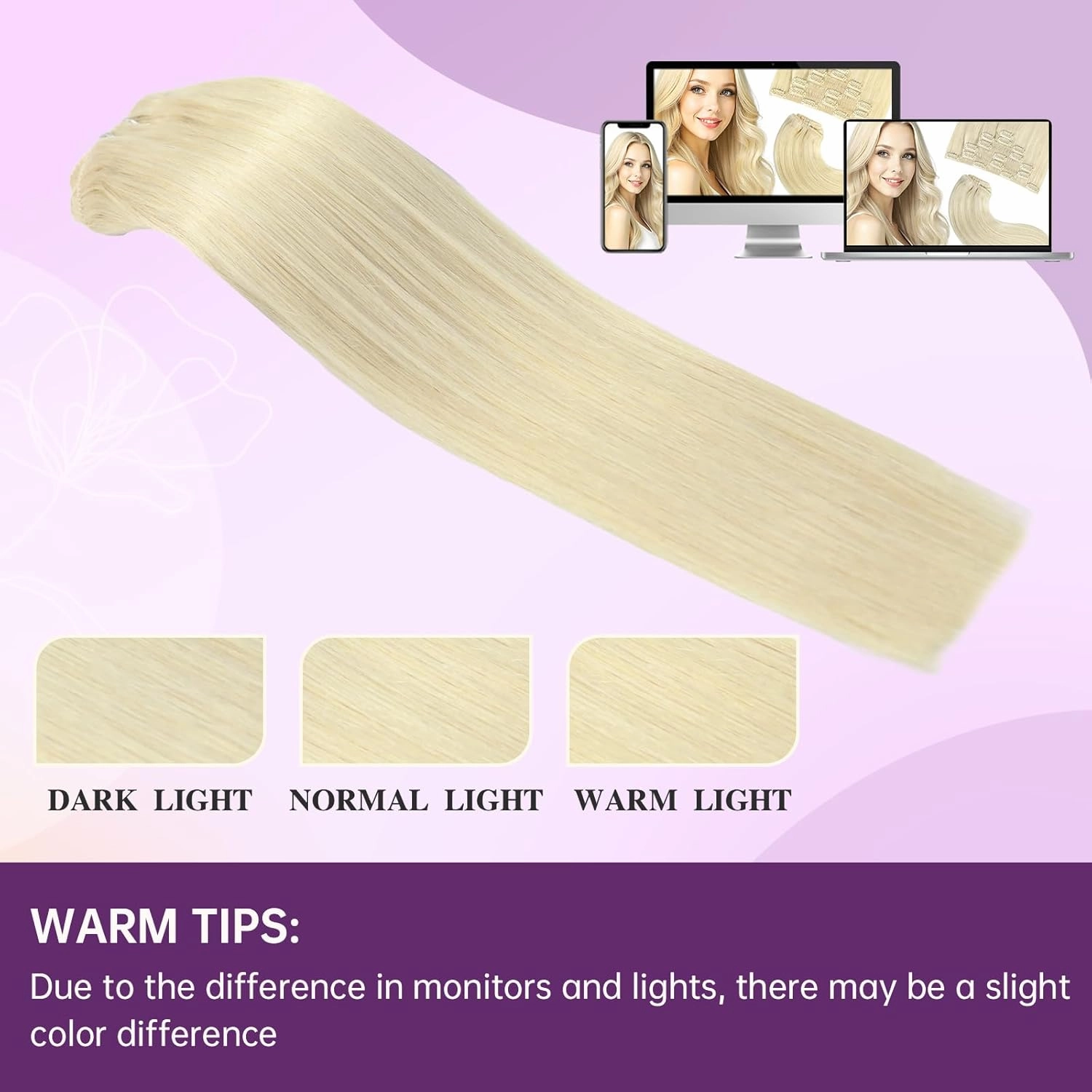 Clip in Hair Extensions Human Hair Platinum Blonde Remy Hair Extensions Double Weft Clip in 75g 7pcs 16 Inch Silky Straight Real Human Hair Extensions for Women