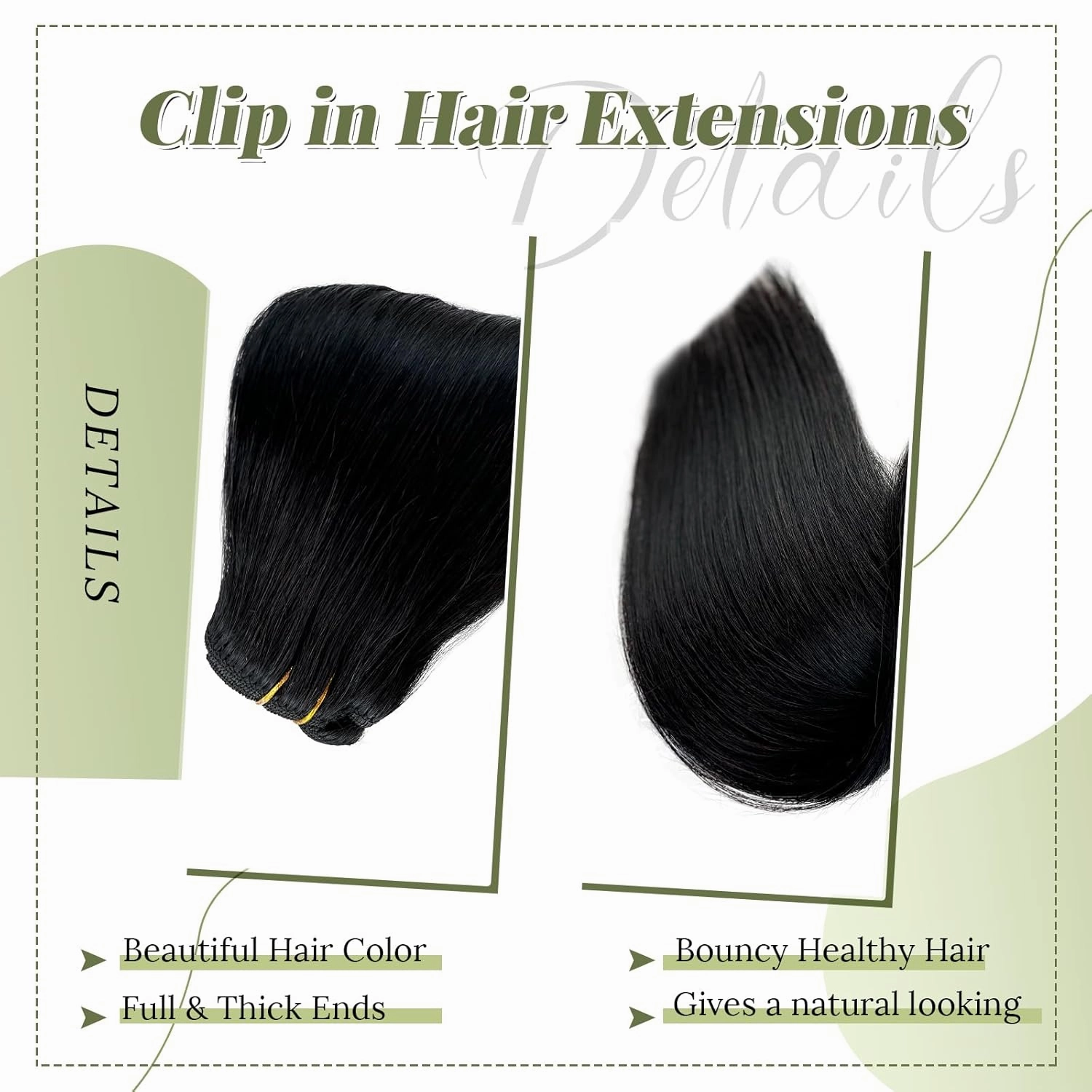 Clip in Hair Extensions Natural Black Remy Human Hair Extensions 22 Inch Long Straight Black Real Human Hair Clip in Extensions for Women 5pcs 70g Invisible Hair Extensions Clip on