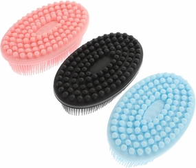 CLISPEED 3pcs Silicone Bath Brush Dual Sided Portable Exfoliator for Body Shower Gentle and Cleansing Scrubber for Daily Deep Cleaning Travel