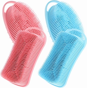 CLISPEED 4Pcs Silicone Body Shampoo Brush Soft Cleaning Massage Scrubber for Scalp Body for Relaxing Showers Thorough Hair Cleansing