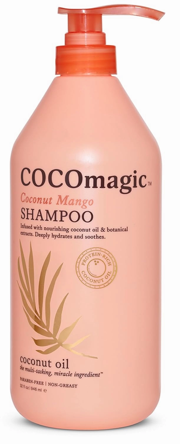 Cocomagic Coconut Mango Nourishing Shampoo | Coconut Oil and Botanical Extracts | Strengthen, Restore Softness and Shine | Paraben Free, Made in USA (32 Fl Oz)
