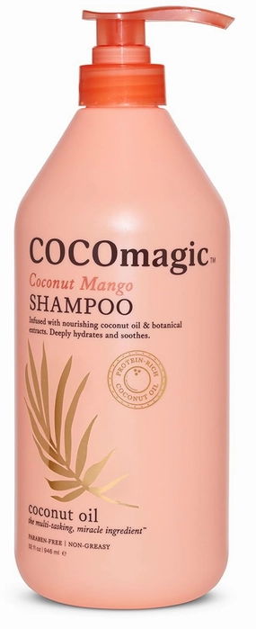 Cocomagic Coconut Mango Nourishing Shampoo | Coconut Oil and Botanical Extracts | Strengthen, Restore Softness and Shine | Paraben Free, Made in USA (32 Fl Oz)