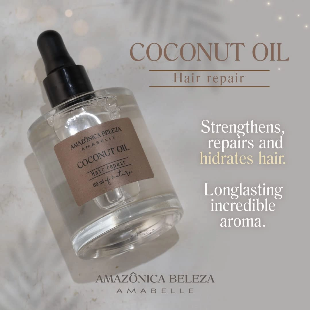 Coconut Oil for Hair, 100% Pure Coconut Oil, Boost of Nutrition & Hydration, Repair and Strengthens Hair, Quick Absorption, 2 Oz