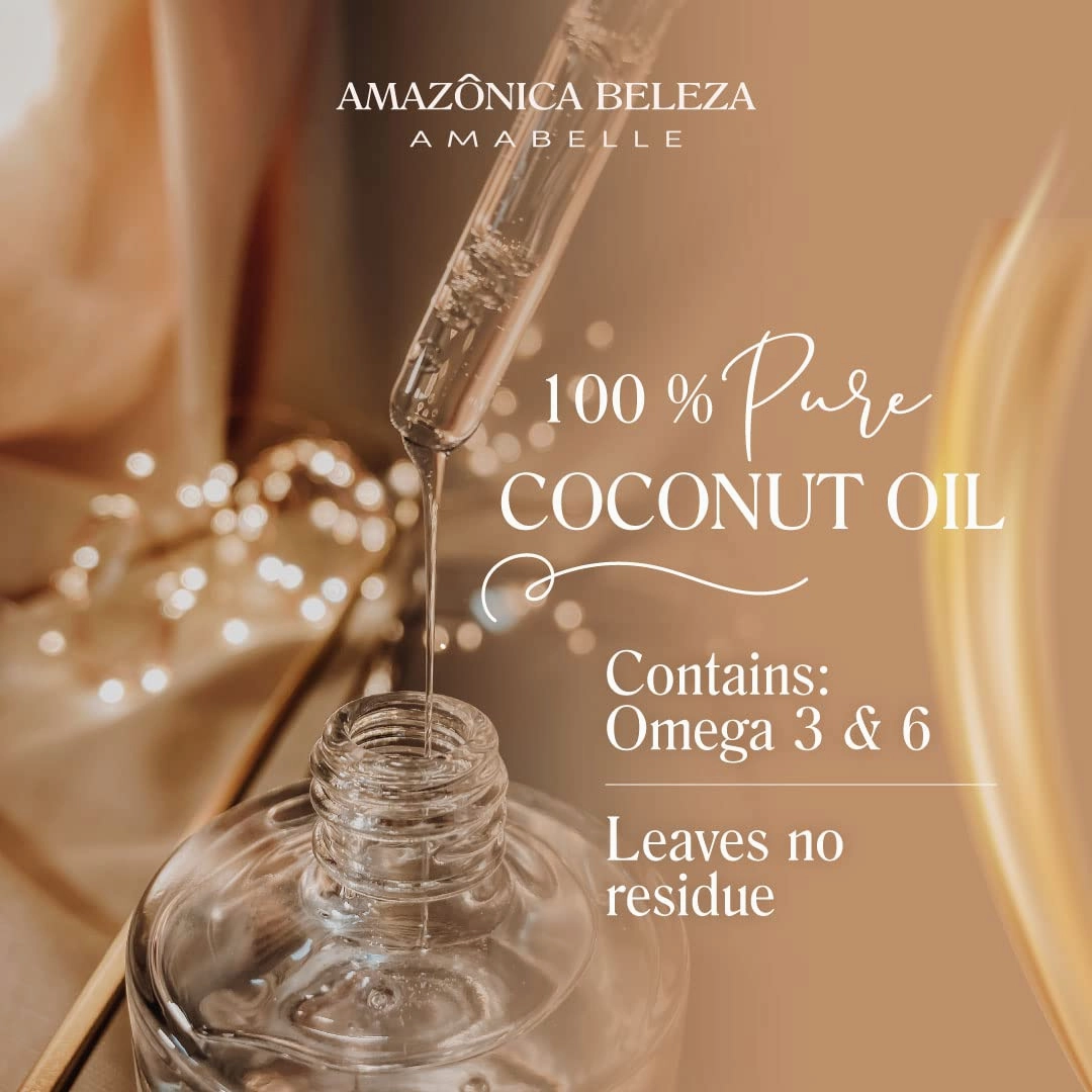 Coconut Oil for Hair, 100% Pure Coconut Oil, Boost of Nutrition & Hydration, Repair and Strengthens Hair, Quick Absorption, 2 Oz