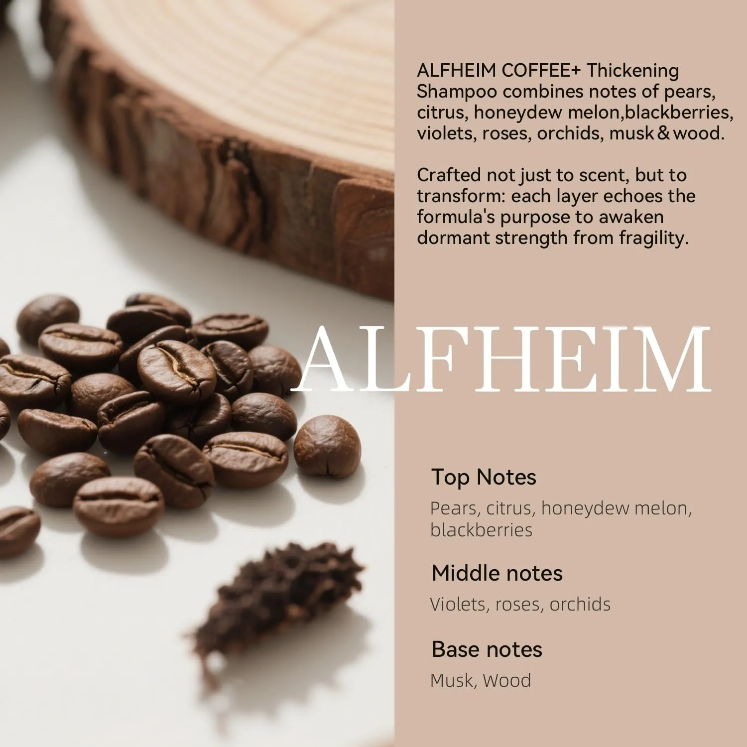 Coffee  Thickening Shampoo | Caffeine, Biotin & Niacinamide for Hair Growth & Strength | Volumizing & Hydrating Formula for Thinning & Fine Hair | Sulfate-Free, Color-Safe -18oz
