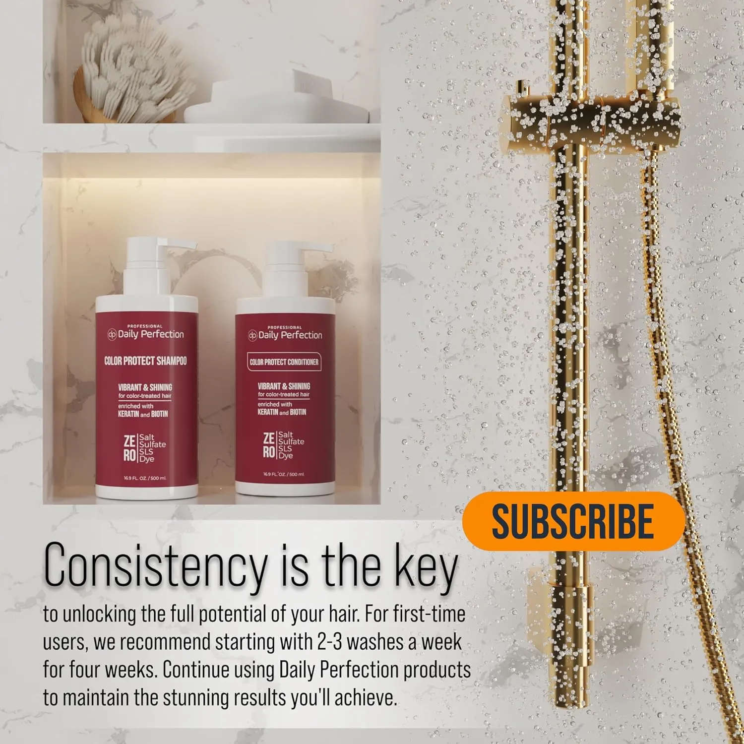Color Protect Shampoo to Maintain and Enhance Your Color-Treated Hair with Biotin and Keratin. Salon-Grade Formula, Salt-Free, Sulfate-Free, and Paraben-Free.