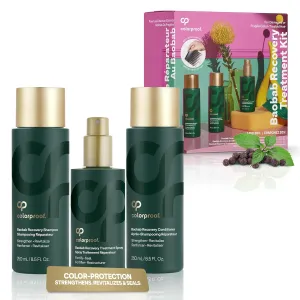ColorProof Baobab Recovery Hair Kit — Shampoo and Conditioner Set (8.5 Fl. Oz) w/Hair Recovery Treatment Spray (6.7 Fl. Oz.) — Hair Repair Treatment for Damaged Hair Set w/Color Protection