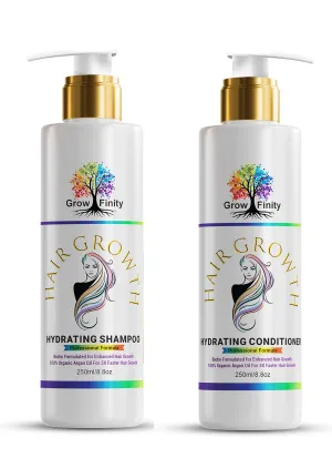 Combo Set - Hair Growth Hydrating Shampoo and Conditioner | Biotin and Argan Oil Infused for 3X Faster Hair Growth | Luxury Hair Care Hair Repair and Hair ReGrowth Kit (Set of 2)