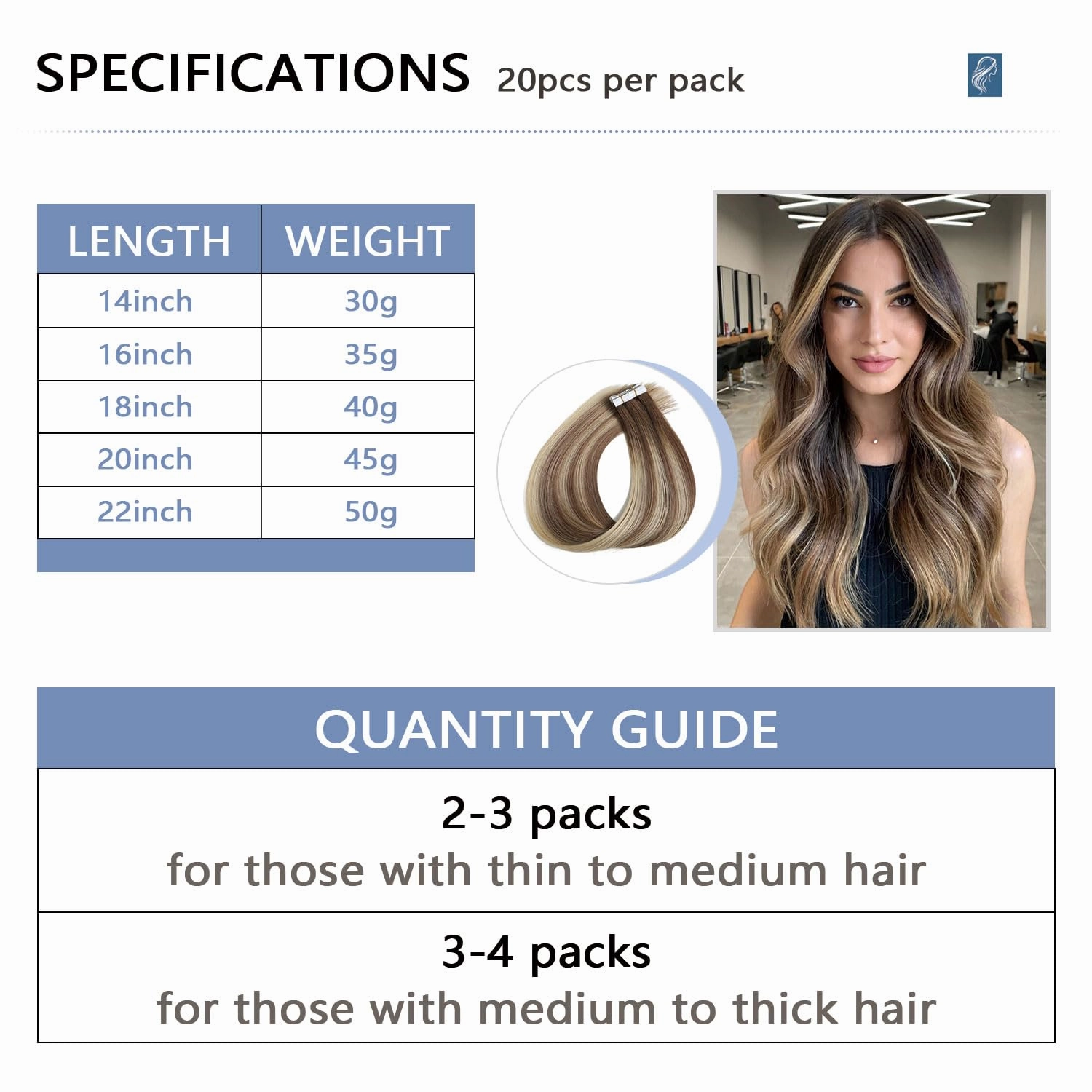 COOKAYU Invisi Edge Tape in Extensions Human Hair Walnut Brown to Ash Brown and Blonde Seamless Injected Tape Ins Straight invisible Hair Extensions 22Inch 50g 20pcs/pack