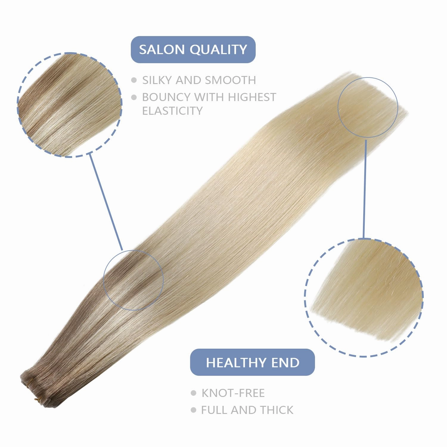 COOKAYU Invisi Edge Tape in Hair Extensions Human Hair, Ash Brown to Platinum Blonde 14Inch 20pcs 30g Straight Invisible Injected Tape in extensions