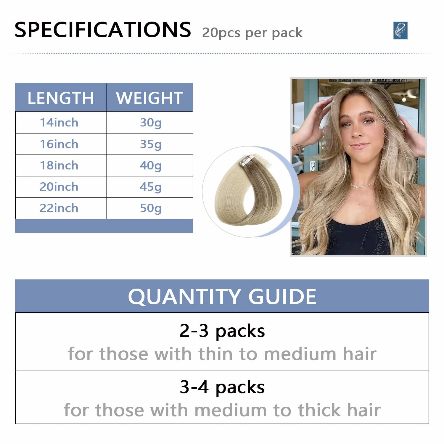 COOKAYU Invisi Edge Tape in Hair Extensions Human Hair, Ash Brown to Platinum Blonde 14Inch 20pcs 30g Straight Invisible Injected Tape in extensions