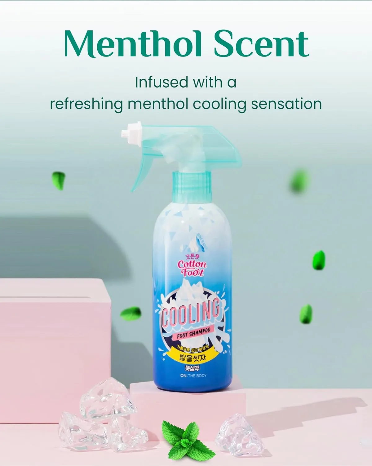 Cotton Foot - Foot Shampoo Soap (Menthol Cooling, 13fl oz*2, Pack of 2) - Refreshing Cleanse Spray, Deodorizing Foot Care Wash. Foaming Wash, Easy to Use