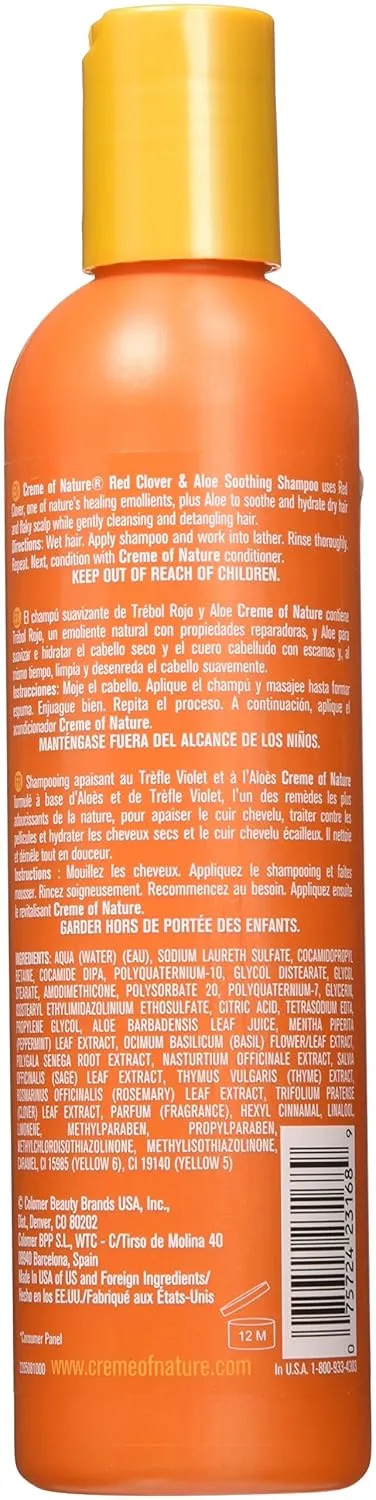 Creme of Nature Soothing Shampoo for Dry Hair and Flaky Scalp, Red Clover and Aloe, 8.45 Ounce