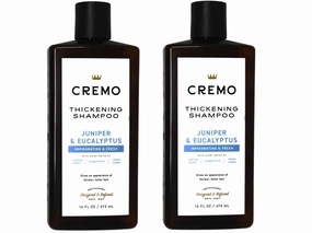 Cremo Barber Grade Juniper & Eucalyptus Thickening Formula for Fine or Thinning Hair, eucalyptus, juniper, eucalyptus, 16 Fl Oz (2-Pack)