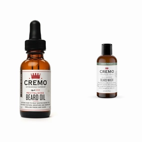 Cremo Beard Oil, Revitalizing Cedar Forest, 1 fl oz - Restore Natural Moisture and Soften Your Beard & Cedar Forest All-In-One Beard and Face Wash, Specifically Designed To Clean Coarse Facial Hair