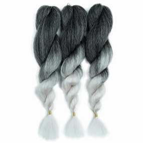 Crochet Vixen Bundles 22 inch Kinky Straight Crochet Hair for Black Women 3 Packs Premium Synthetic Fibers Crochet Braids (TGrey, 22 inch)