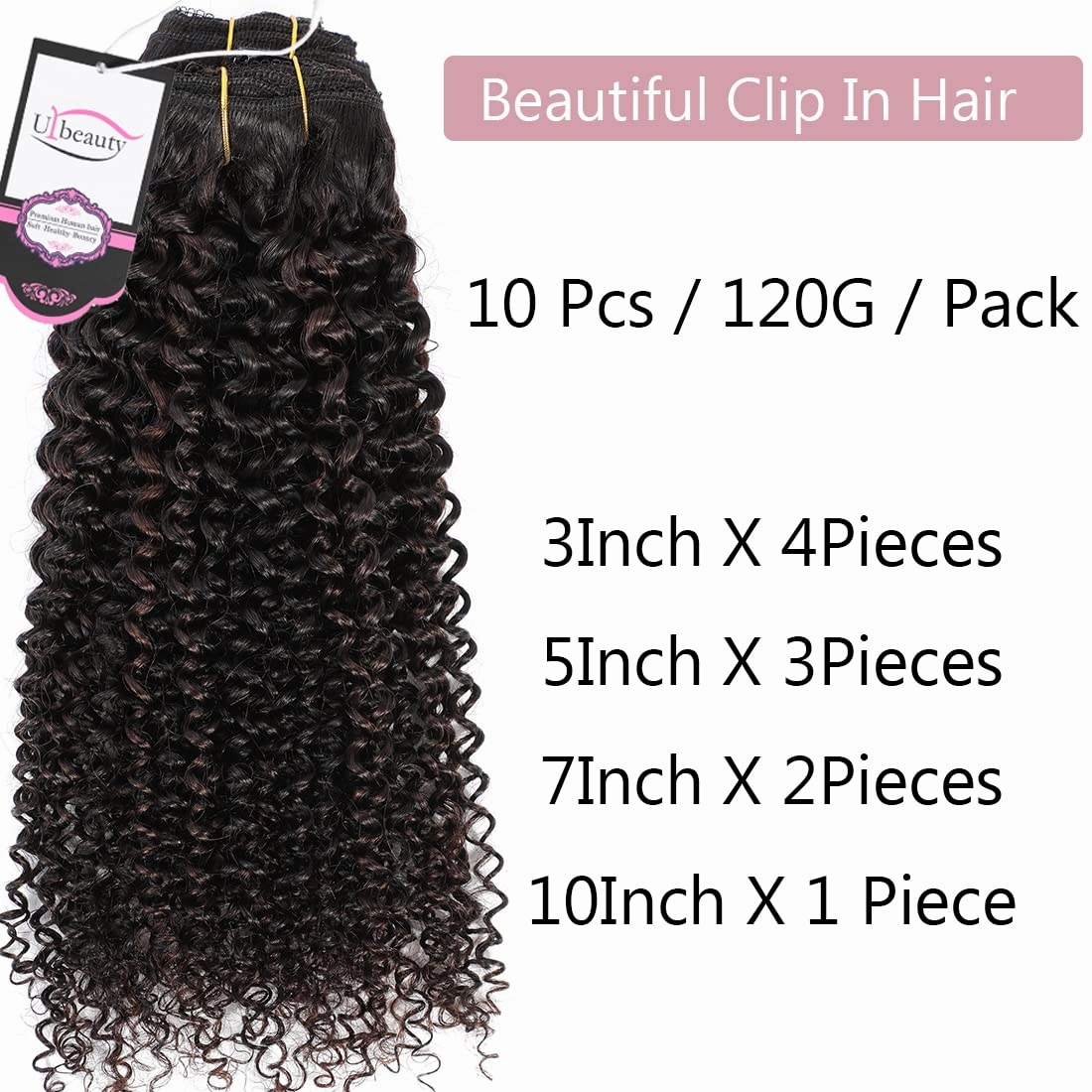 Curly Clip In Hair Extensions Real Human Hair Natural Hair Clip Ins for Black Women Kinky Curly Clip Ins Hair Extensions 3c 4a Clip In Hair for Black Girl Curly Hair Extensions 1B/4 Color Highlight