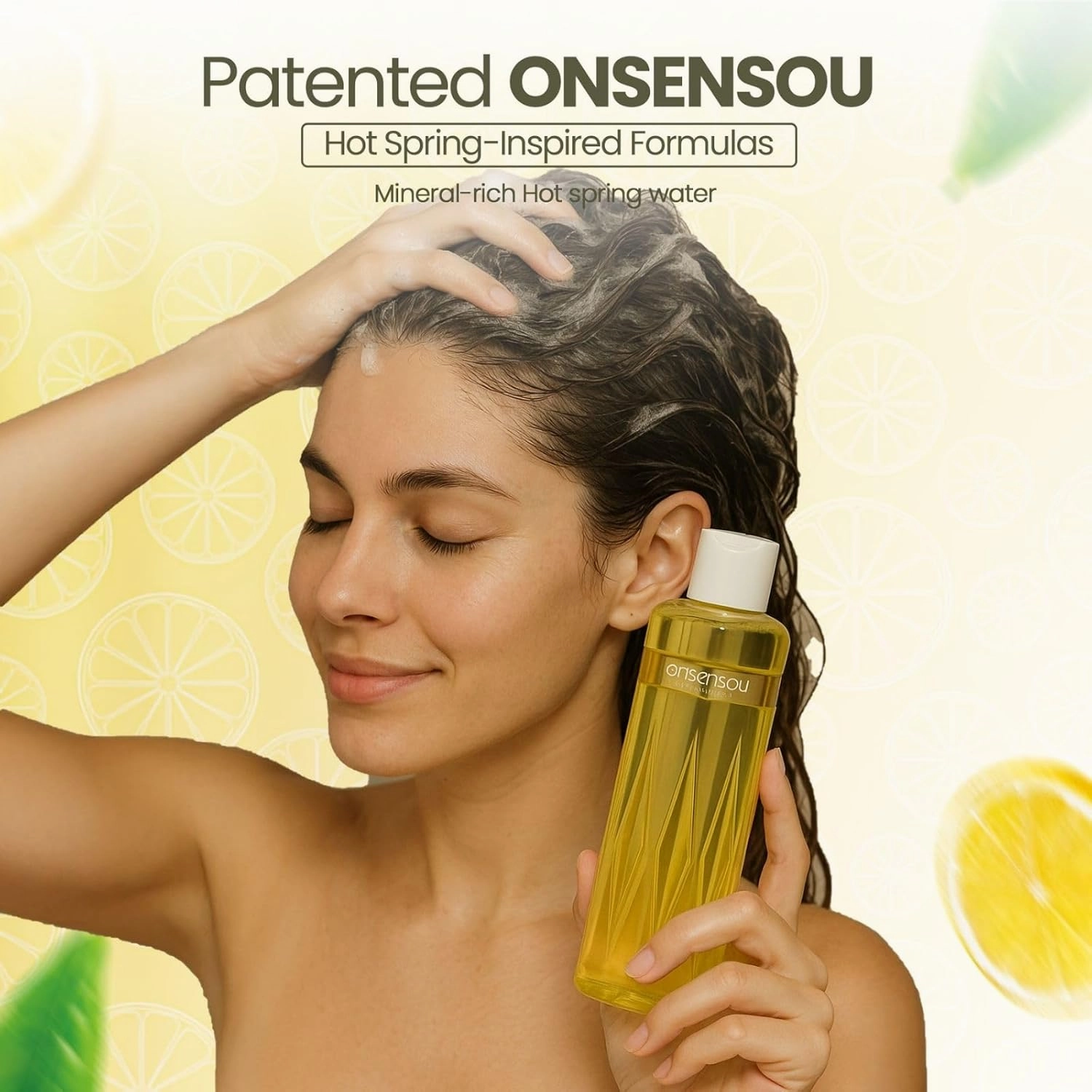 Curly Hair Shampoo and Conditioner Set, Sulfate Free Shampoo with Green Algae & Hot Spring Yeast Extract for Men & Women, Natural Hair Care Duo for Dry, Itchy Scalp, From Japan, Kabasu Citrus