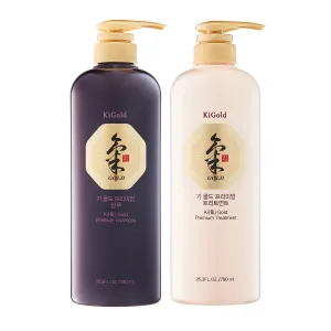 Daeng Gi Meo Ri - Ki Gold - Premium Shampoo   Treatment Set for Hair Loss, Thin Hair, Gray Hair Prevention and Treatment, Medicinal Herbal Shampoo, All Natural, Korea's No. 1 Hair Brand