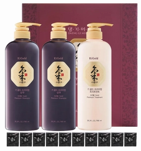 DAENG GI MEO RI - Ki Gold Premium 2 Shampoo 780ml   1 Treatment 780ml   10 Traveling Pouch Samples 10ml Set, Samples may vary.