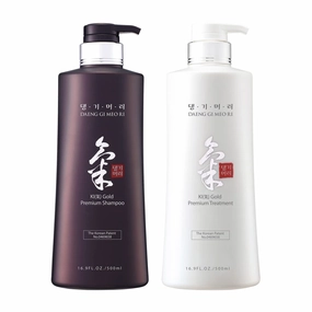 Daeng Gi Meo Ri - Ki Gold Premium Shampoo Treatment Set (16.9 fl oz) - Nourishing Korean K-beauty Solution for Dry and Rough Hair