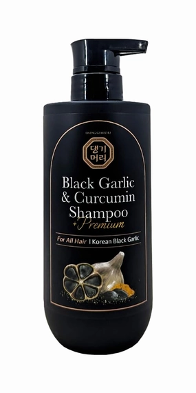 Daeng Gi Meo Ri - Korean Black Garlic & Curcumin Shampoo 16.9 FL Oz/ 500ml with 10 Traveling Pouch Samples(7ml) - Herbal Care, Samples may vary.