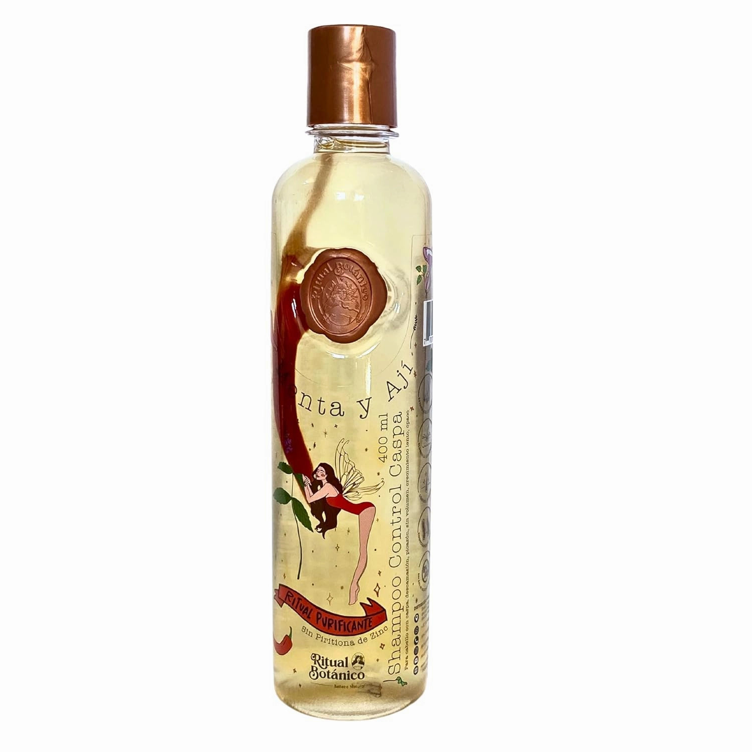 Dandruff Control with Mint and Chili, Shampoo Control Caspa con Menta y Aji, Natural Ingredients, 400ml