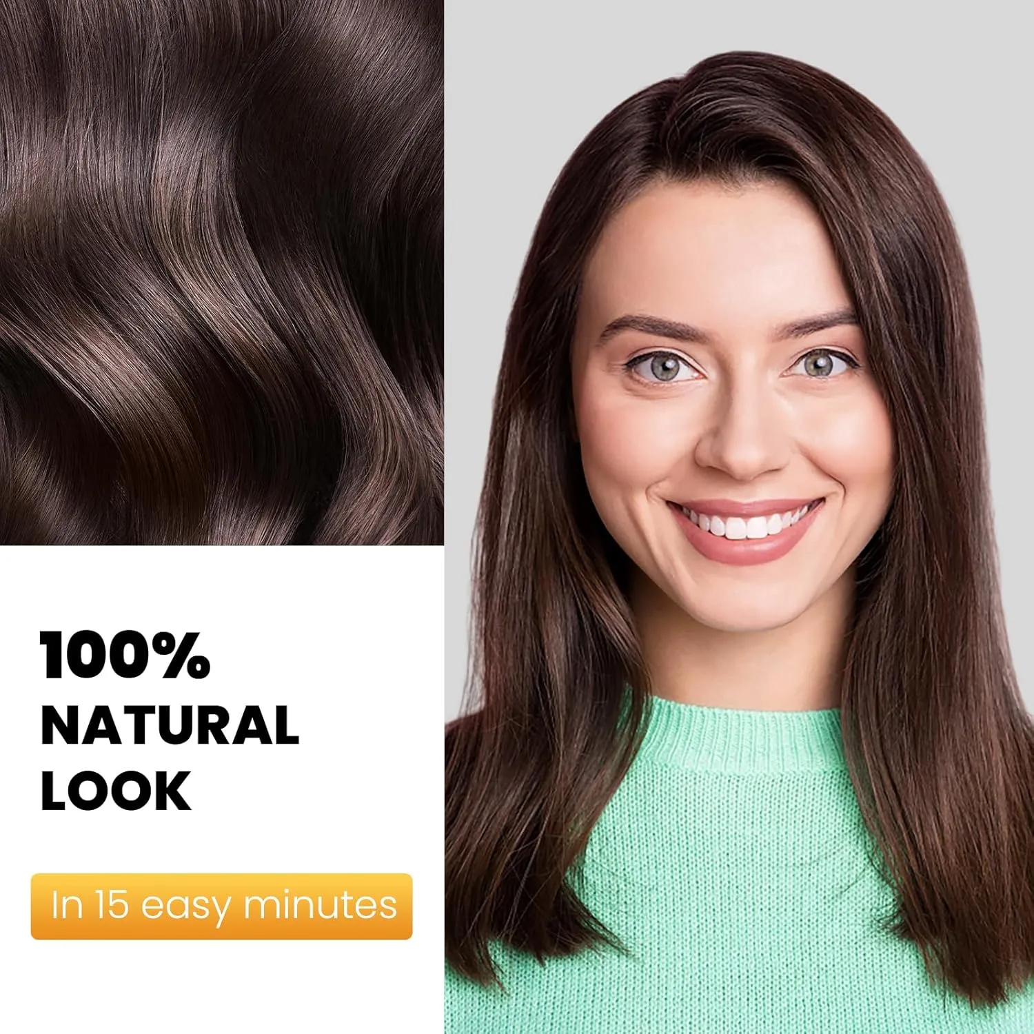 Dark Brown Hair Dye Shampoo 3 in 1, Hair Color Shampoo for Women and Men, Natural Hair Dye to Cover Gray Hair, Herbal Ingredient Shampoo for Grey Hair Coverage 500ml (Dark Brown)