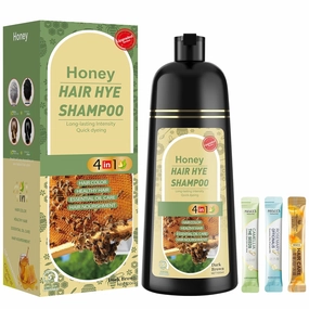 Dark Brown Hair Dye Shampoo 3 in 1 for Women & Men 100% Gray Hair Coverage - Herbal Ingredients Natural Plant Hair Color - Hair Dye in Minutes 17.6 Fl Oz