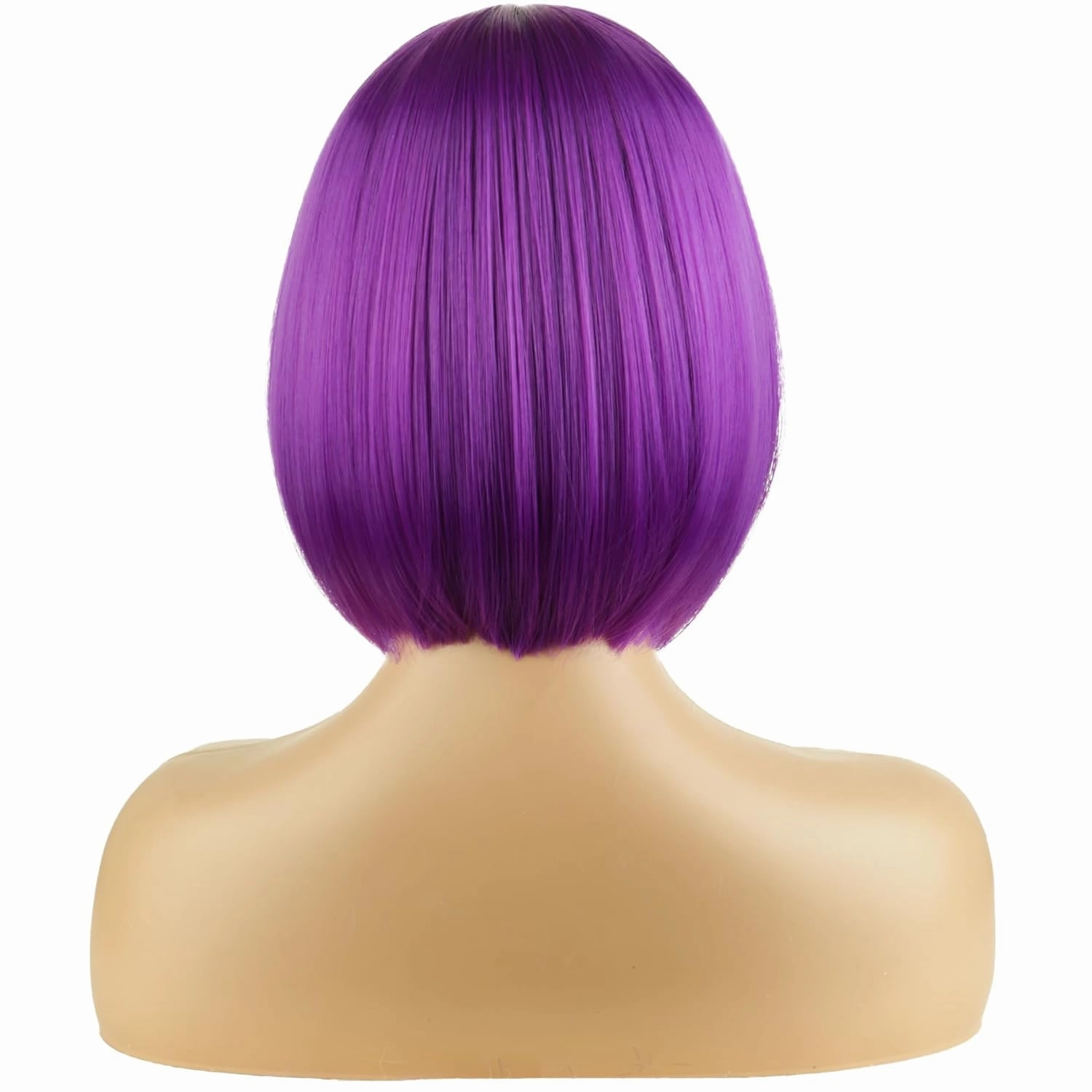 Dark Purple Wigs for Women Short Straight Purple Wig for Girls Heat Resistant Synthetic Middle Part Wigs for Daily Use Cosplay Wig