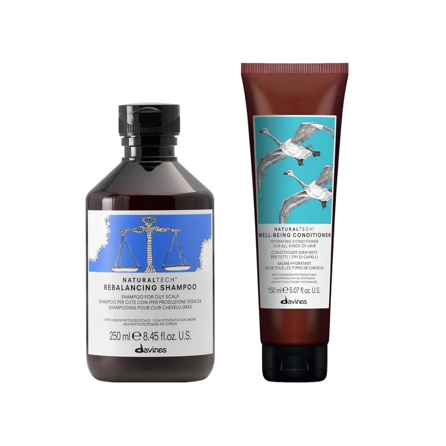 Davines Naturaltech REBALANCING Shampoo, Gently Cleanse The Scalp While Assisting With Excess Sebum Production, Add Shine