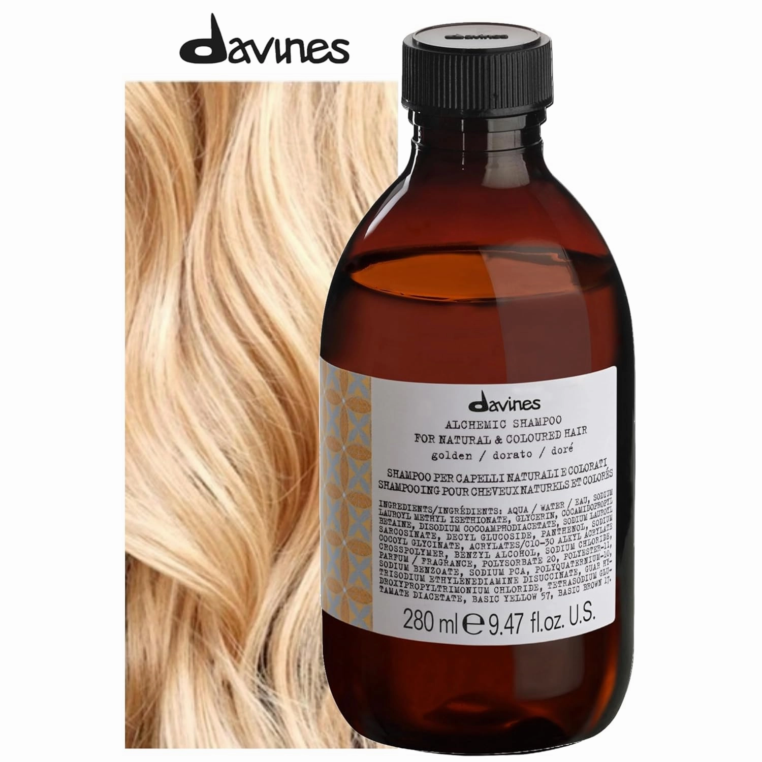Davines Alchemic Shampoo, Safe Cleansing for Color Treated Hair, 6 Vibrant Shades To Illuminiate And Intensify